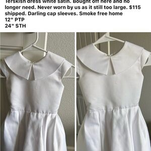 Elegant White Satin Kids Formal Dress